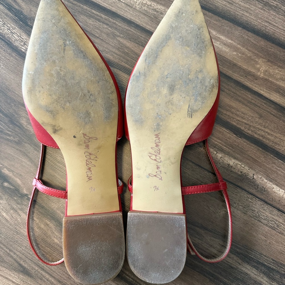 Sam Edelman Elegant Red Slingback Flats - Picture 3 of 6